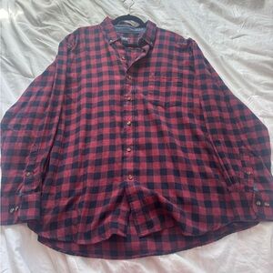 Izod Red and Black Check Button-Down Shirt